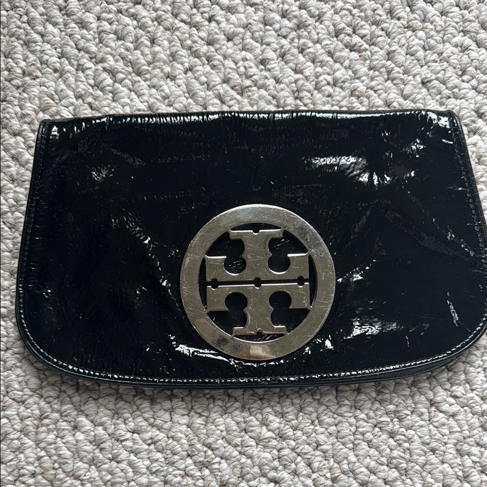 Tory Burch Black Patent Leather Clutch